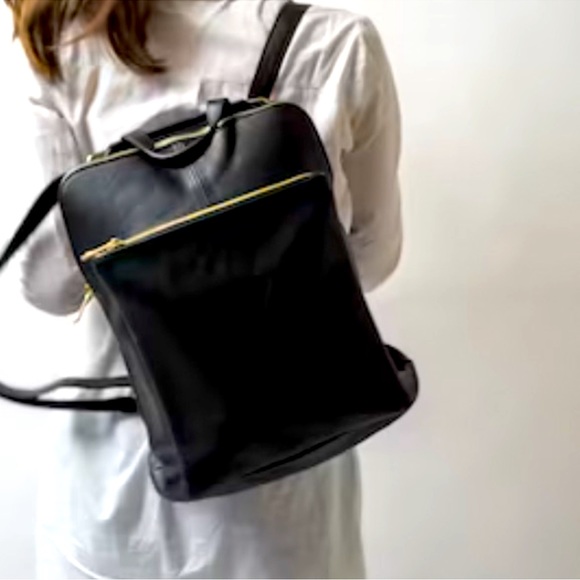 l.Credi Bags Lcredi Black Pebbled Convertible Leather Backpack 5l